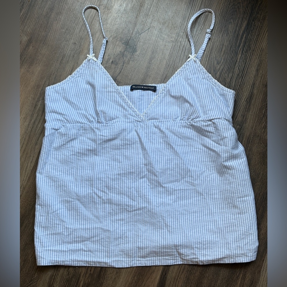 Brandy Melville Light Blue Striped Tank
